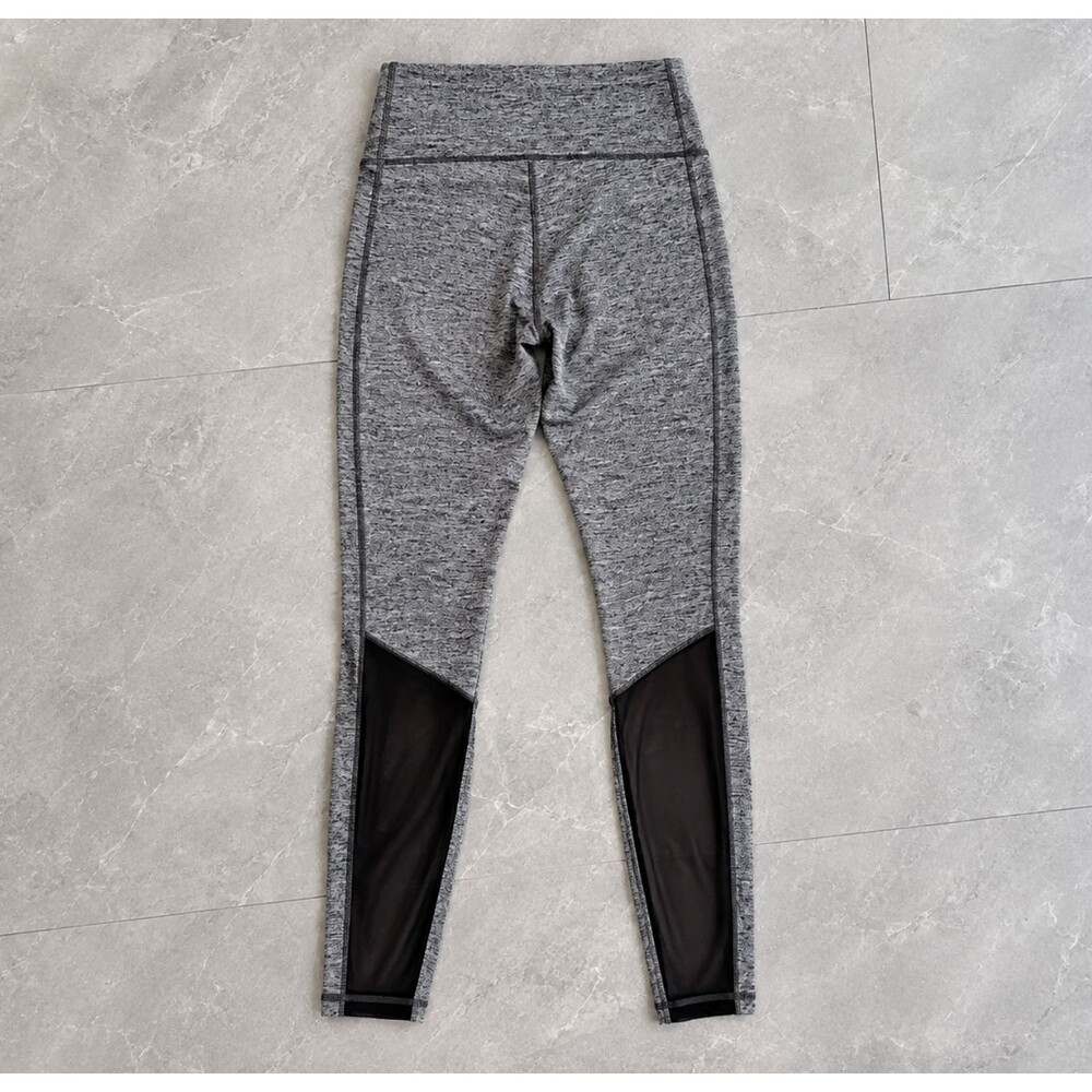 Puma Gray Moto Mesh Panel Stretch Leggings Womens Sz XS Athletic Workout Pants